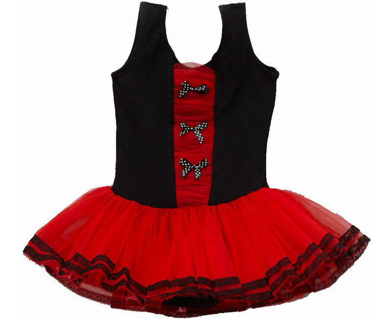 Black/Red 3 Bow Ballet  Dress