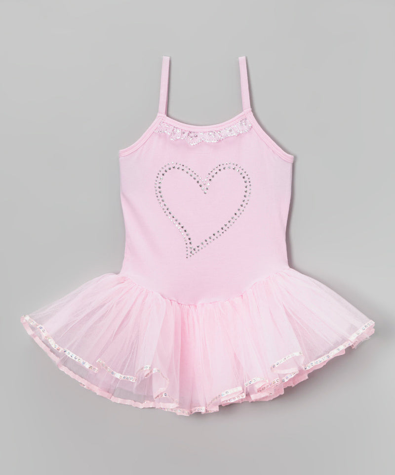 Pink Rhinestone Heart Ballet  Dress