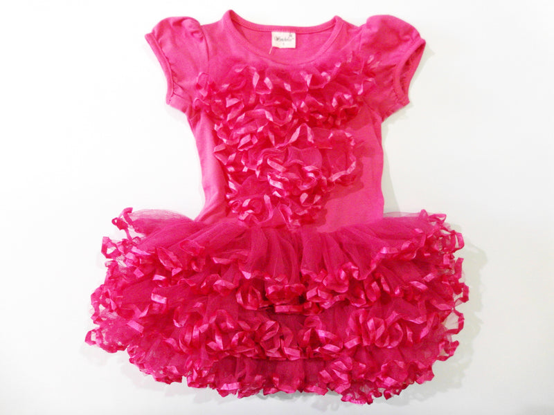 Hot Pink Wave Trim Petti Dress