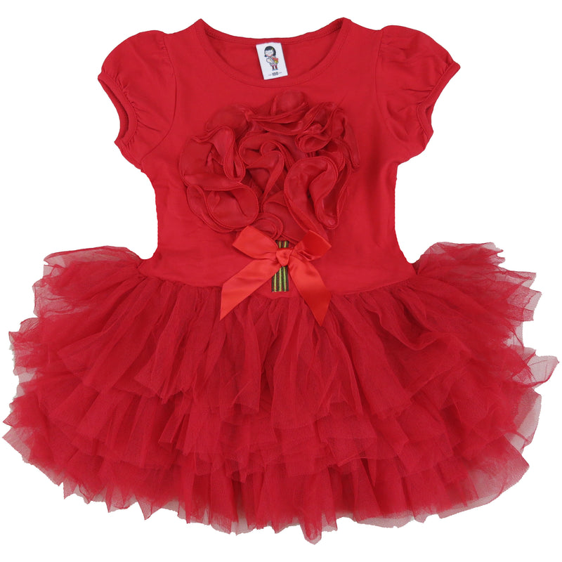 Red 3-D Flower Dress