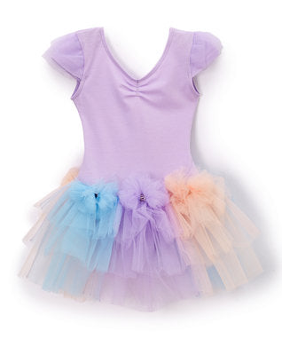 3 Color Bows & Tutu Purple Ballet Dress