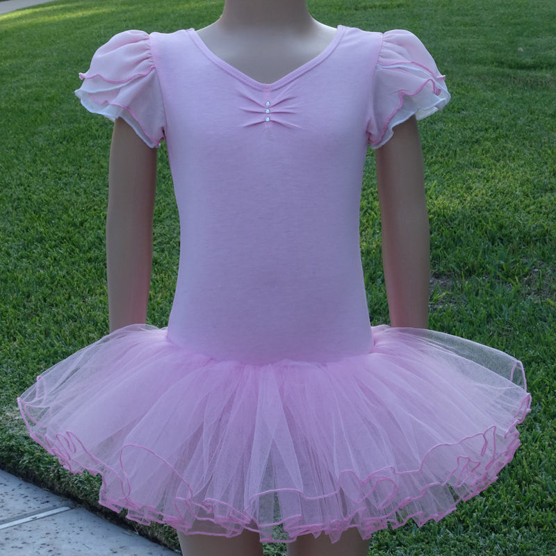 Pink Cap-Sleeve Ballet Dress