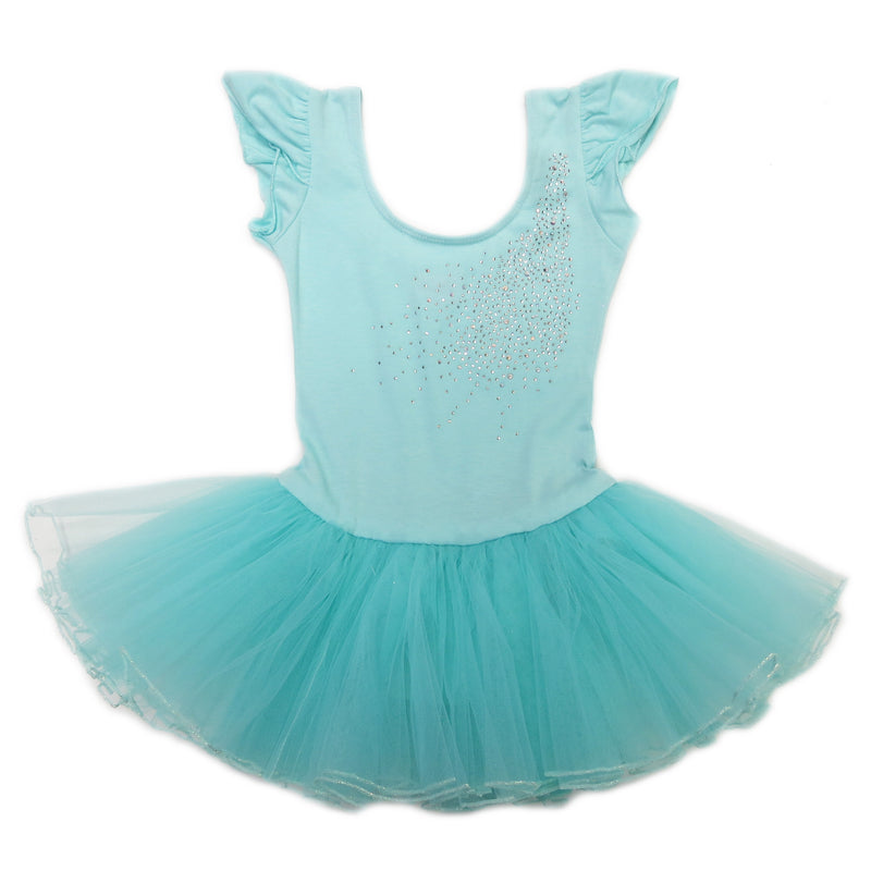 Mint Rhinestone & Bow Ballet Dress