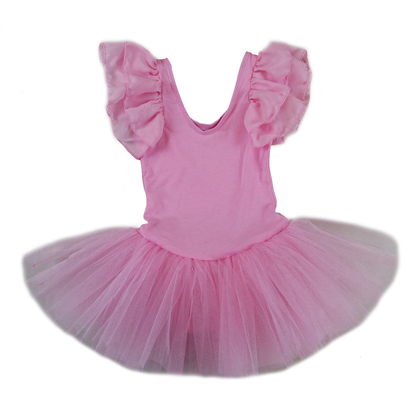 Pink Chiffon Cap-Sleeve Ballet Dress