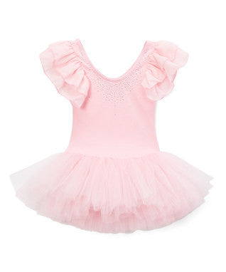 Pink Chiffon Cap-Sleeve Ballet Dress