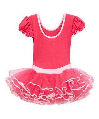 Hot Pink & Pink Short-Sleeve Ballet Dress