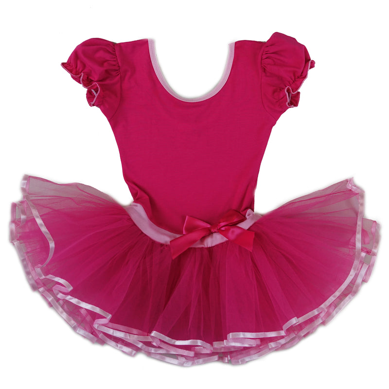 Hot Pink & Pink Short-Sleeve Ballet Dress