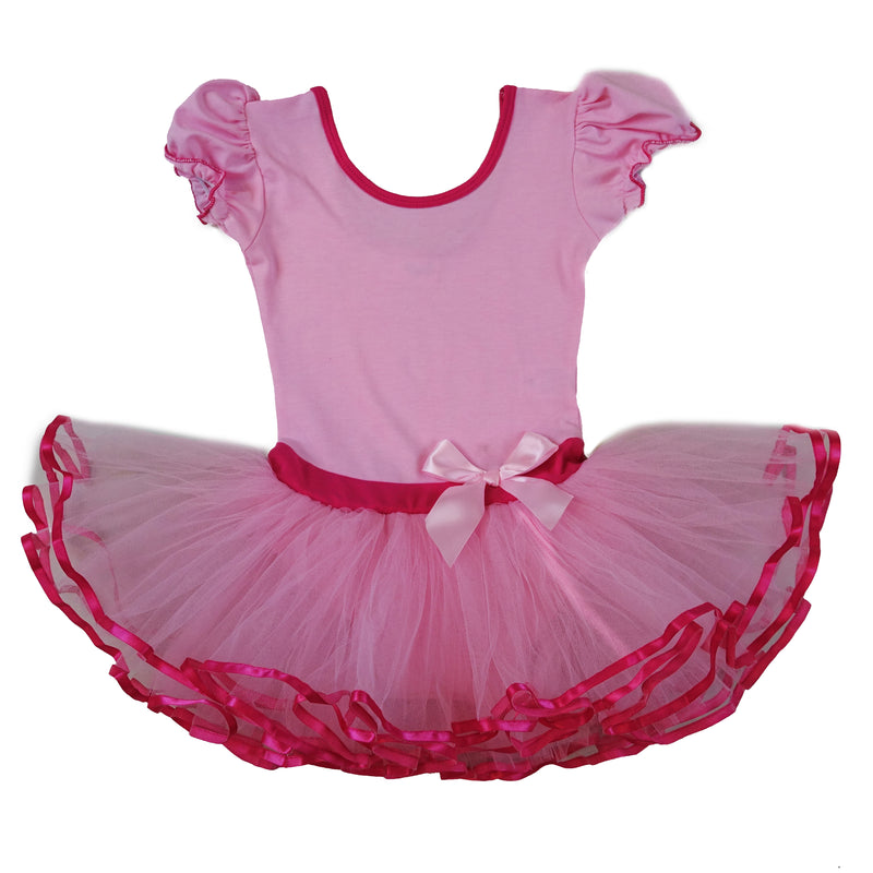 Pink & Hot Pink Short-Sleeve Ballet Dress