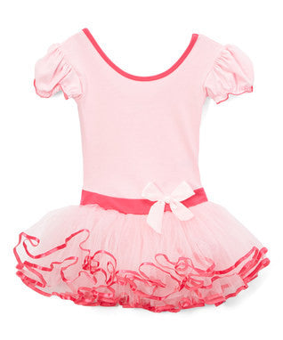 Pink & Hot Pink Short-Sleeve Ballet Dress