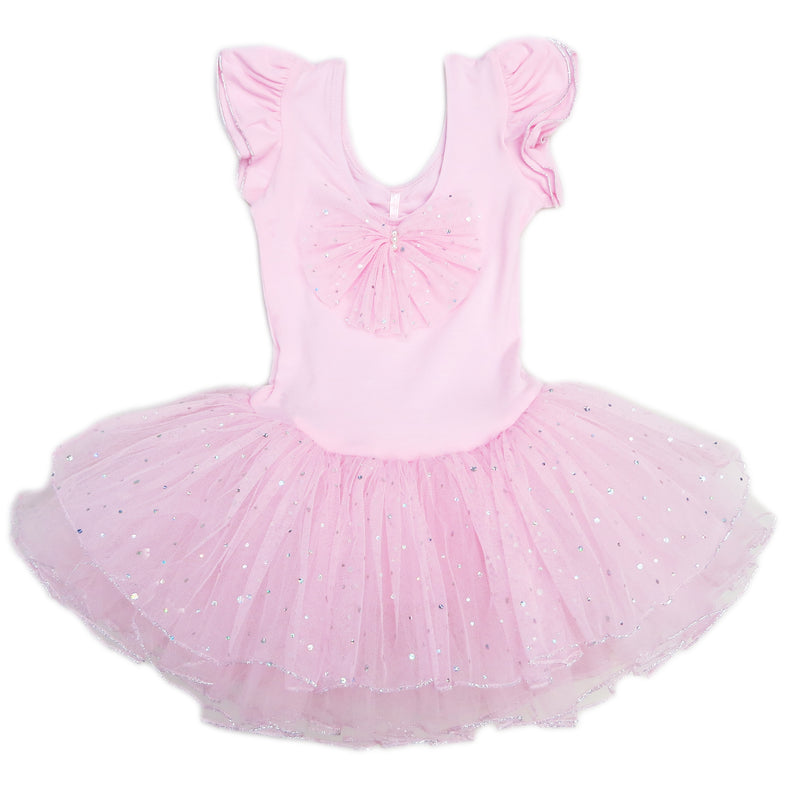 Pink Rhinestone & Silver Trim Ballet Dress