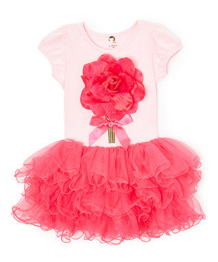 Pink 3-D Flower Dress