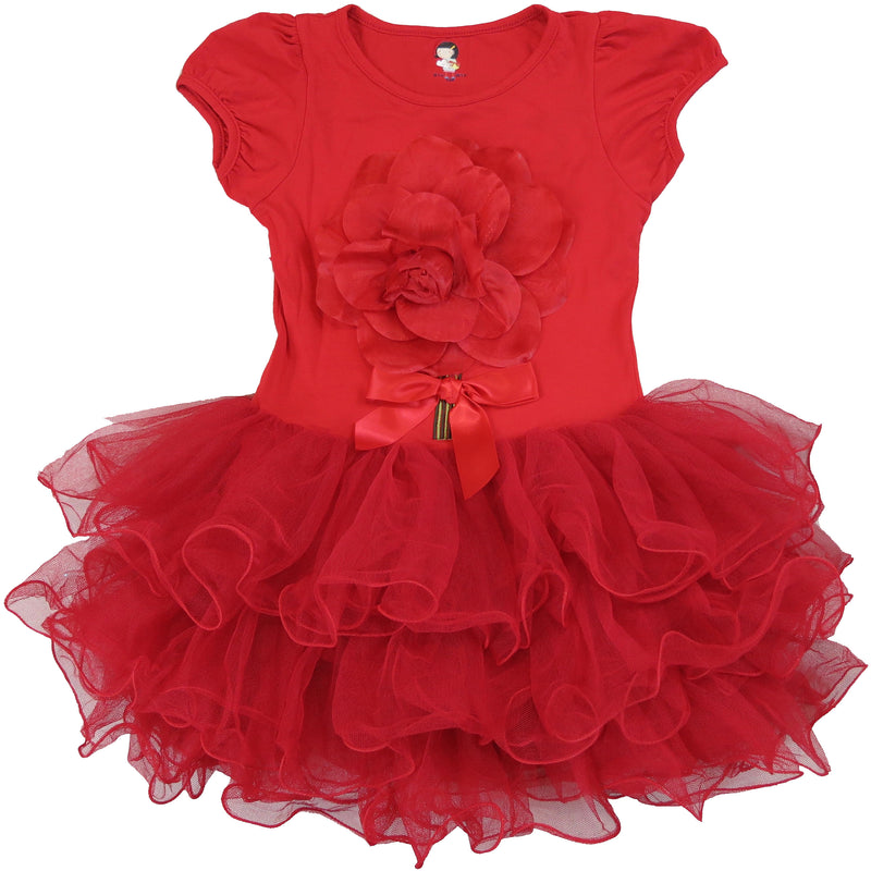 Red 3-D Flower Dress