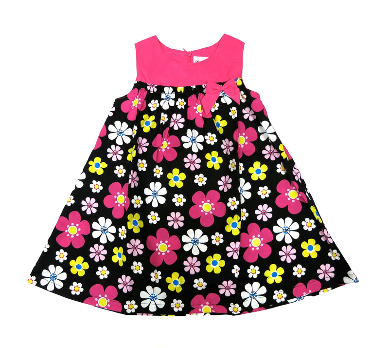 Hot Pink Flower Baby Doll Dress