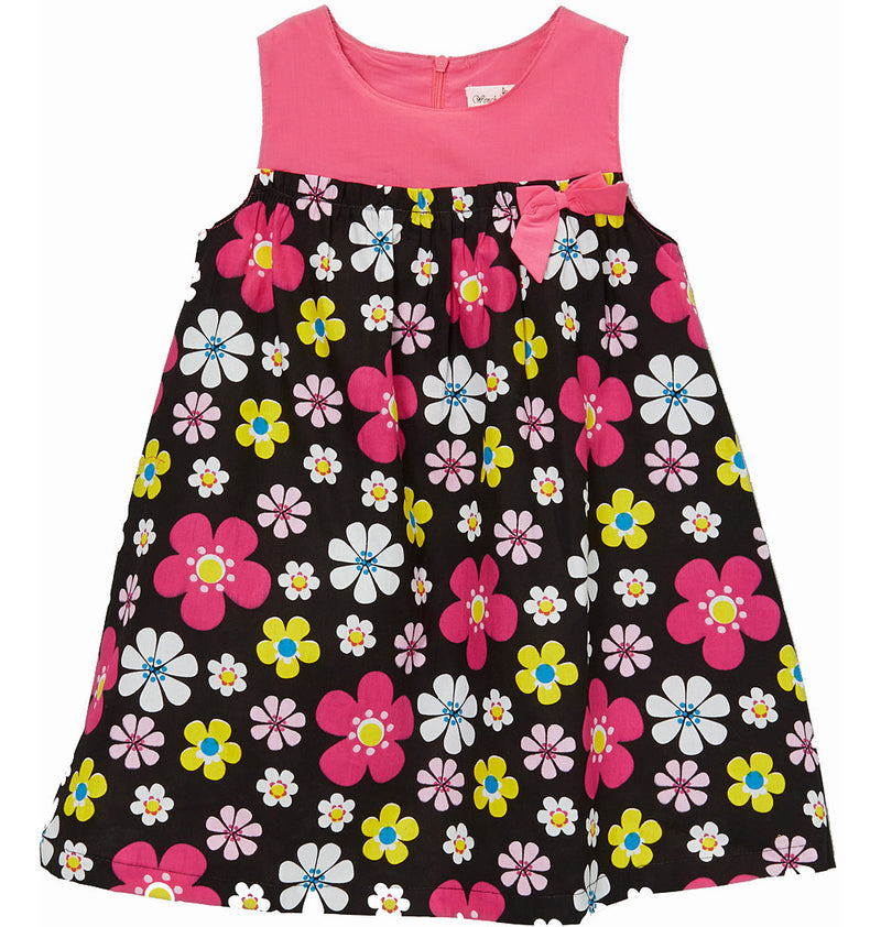 Hot Pink Flower Baby Doll Dress