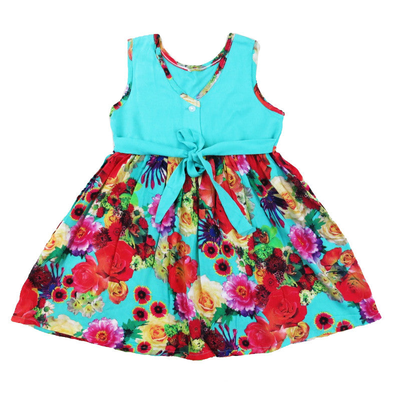 Green Floral Cotton Dress