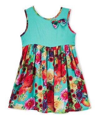 Green Floral Cotton Dress