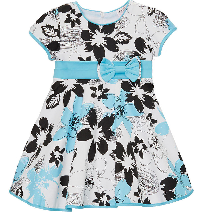 Blue/Black Flower Cotton Dress