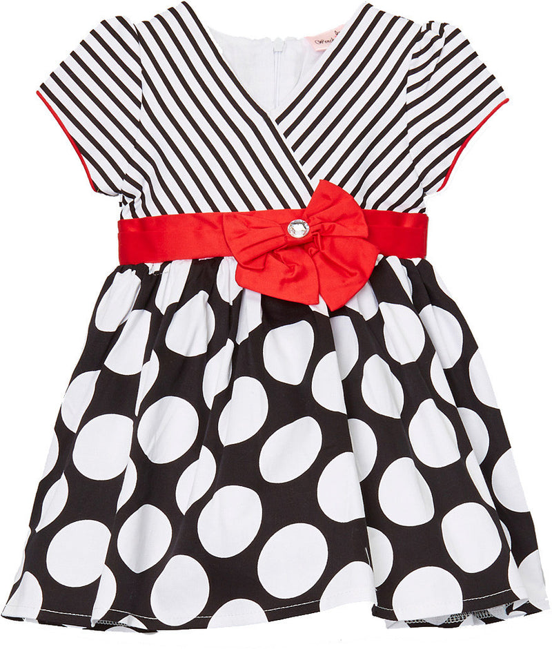 Blackwhite Line/Polkadot Cotton Dress