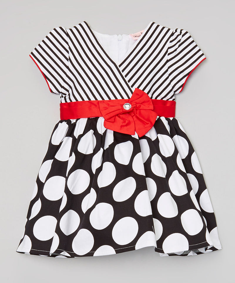 Blackwhite Line/Polkadot Cotton Dress