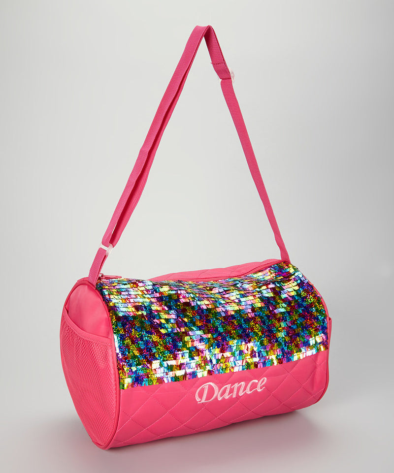 Hot Pink / Rainbow Sequin Dance Duffel