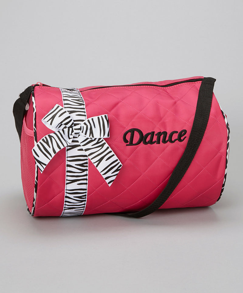Hot Pink Dance Bag With Zebra Ribbon