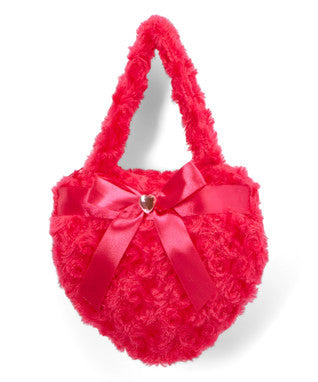 Hot Pink Heart Velvet Purse