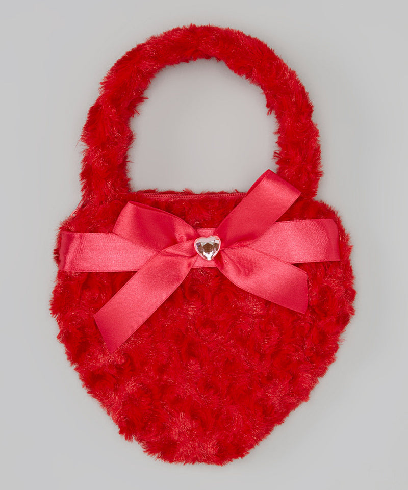 Red Heart Velvet Purse