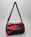 Black & Hot Pink Sequin Dance Duffel