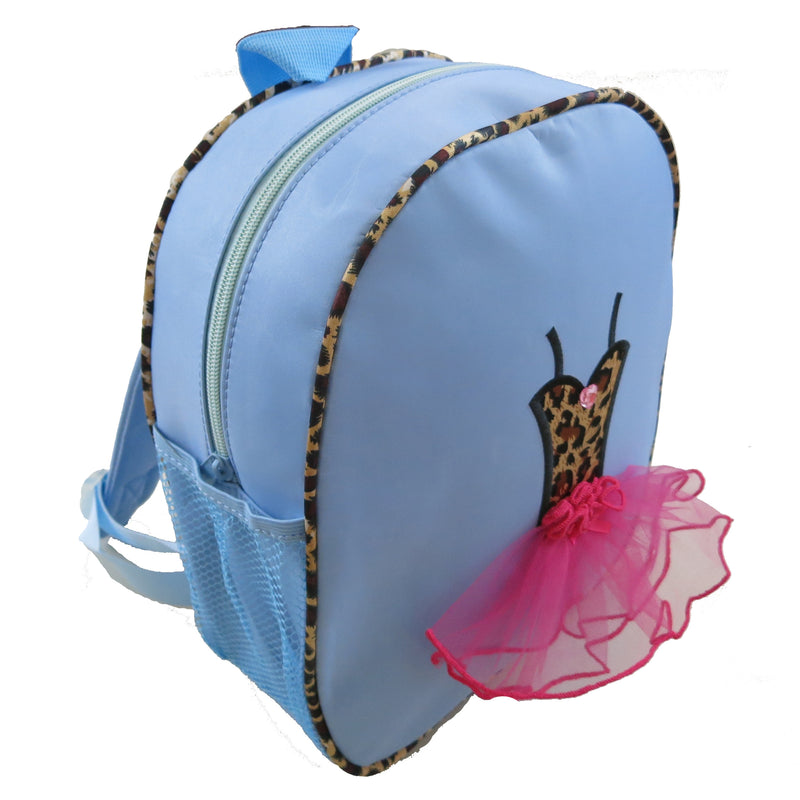 Blue Back Pack With Leopard Tutu