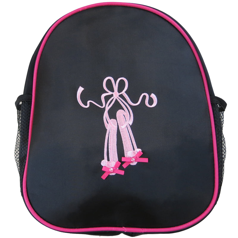 Black Back Pack With Pink Ballet Shoe
