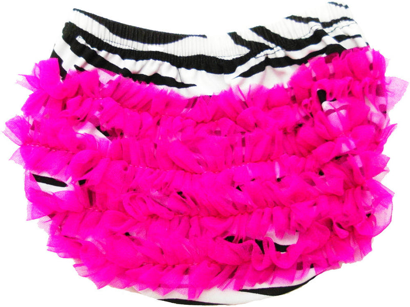 Zebra Bloomer With Fuchsia Ruffle