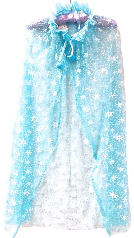 Blue Frozen Cape White Snowflake