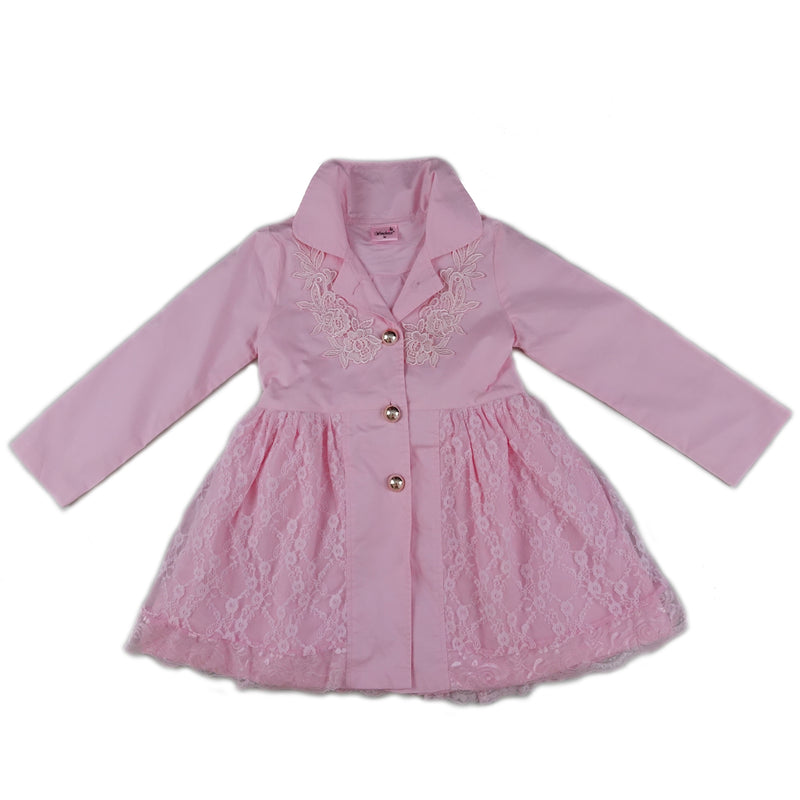 Pink Lace Wind-Resistant Coat