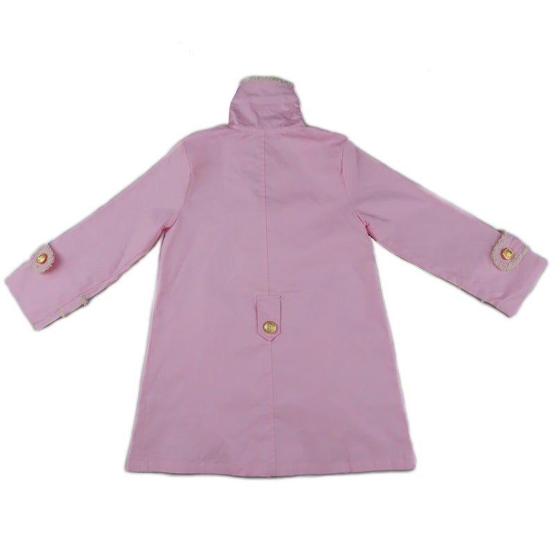 Pink Double-Breasted Wind-Resistant Coat