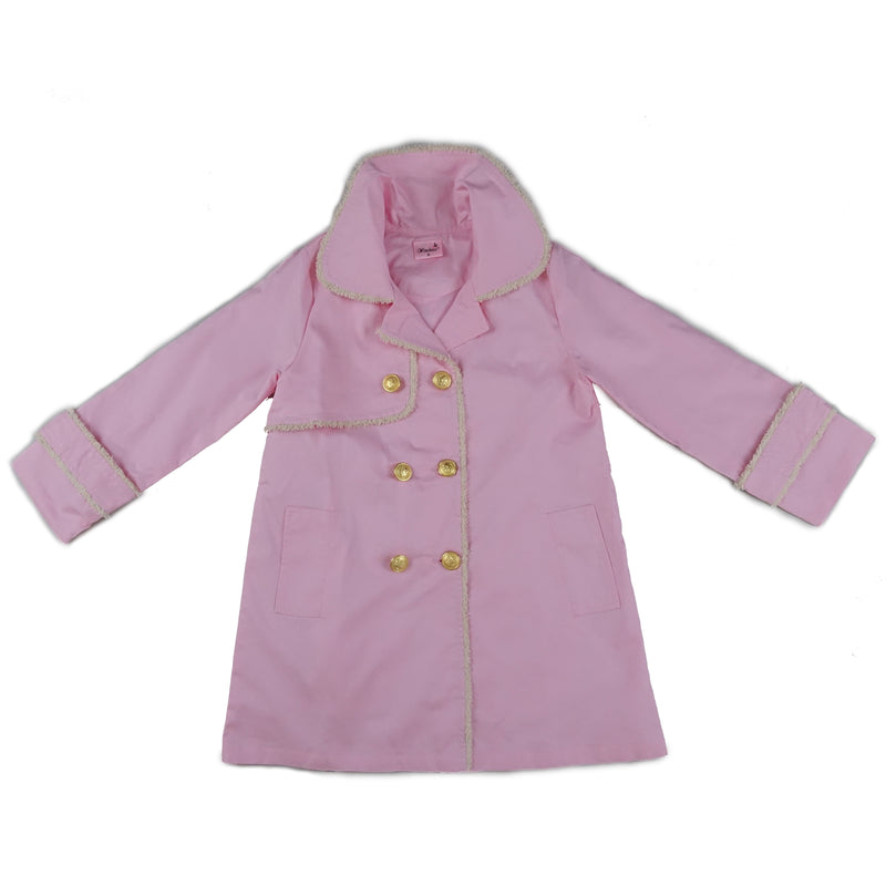 Pink Double-Breasted Wind-Resistant Coat