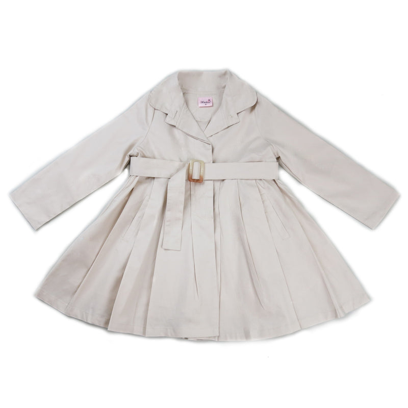 Beige Crease Wind-Resistant Coat