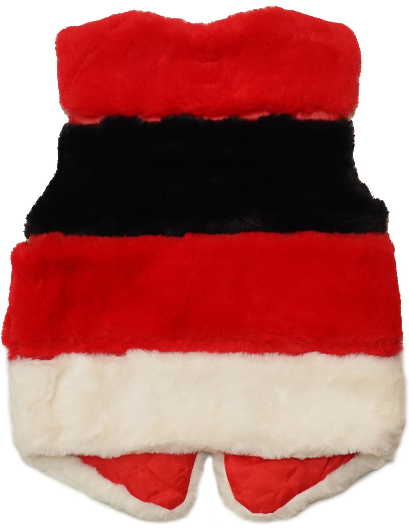 Red/Black/White Plush Vest