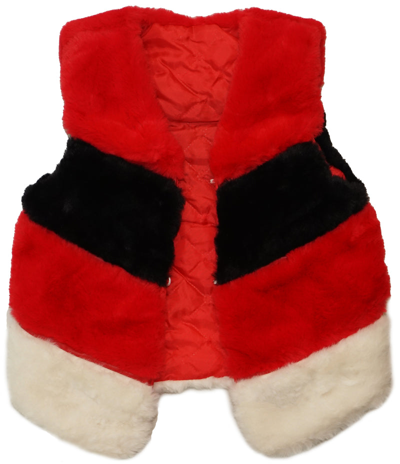 Red/Black/White Plush Vest