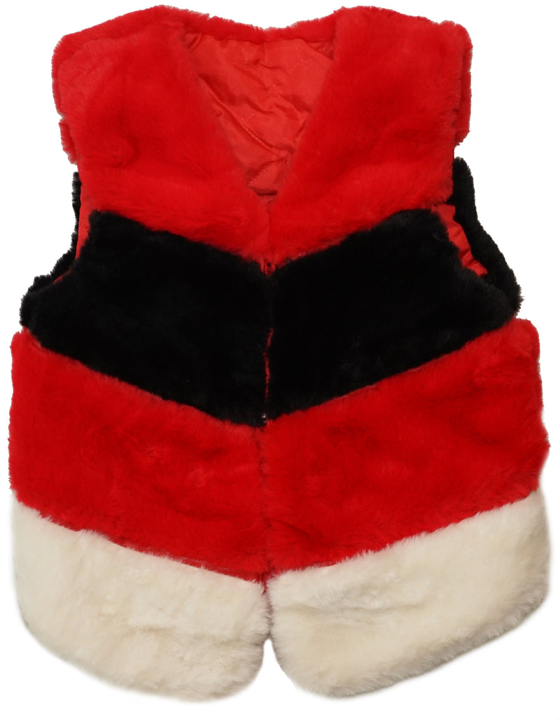 Red/Black/White Plush Vest