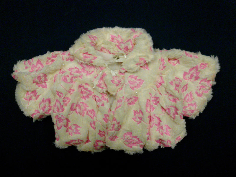 Ivory Short Coat With Pink Leaves