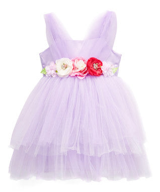Lavender 3-D Flower Dress