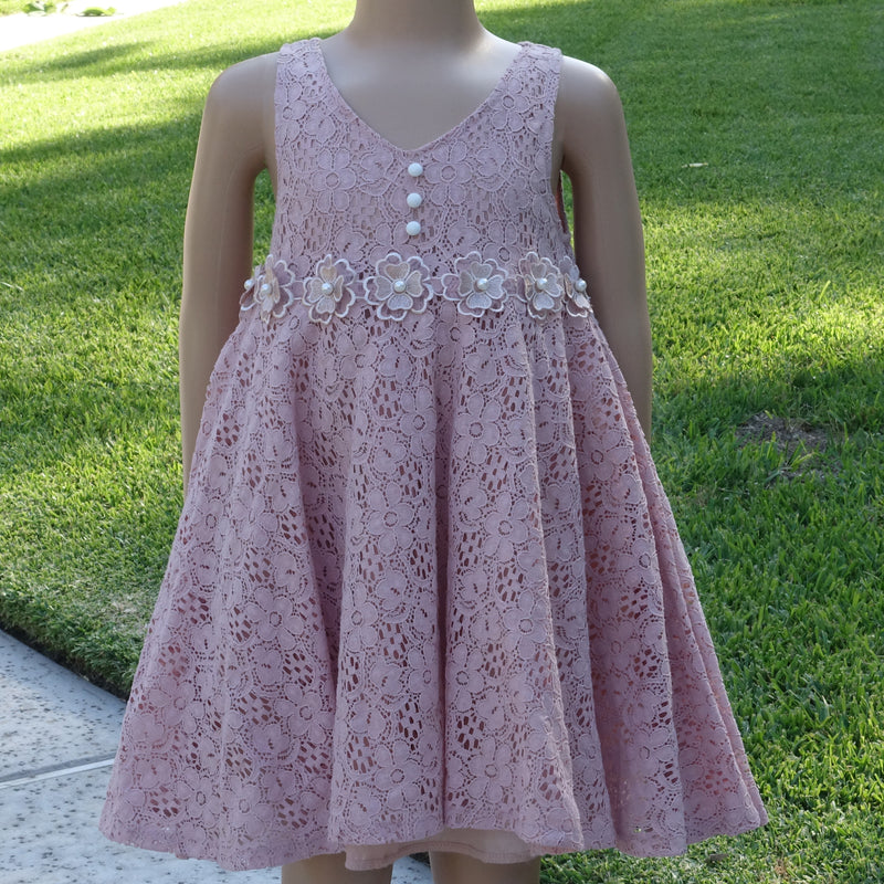 Peach Lace Baby Doll Dress