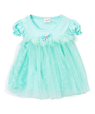 Mint Lace Cap-Sleeve Baby Doll Dress