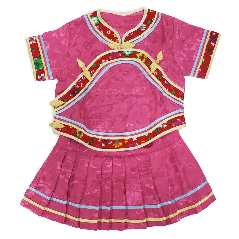 Hot Pink Chinese Retro Style 2 Pieces Set