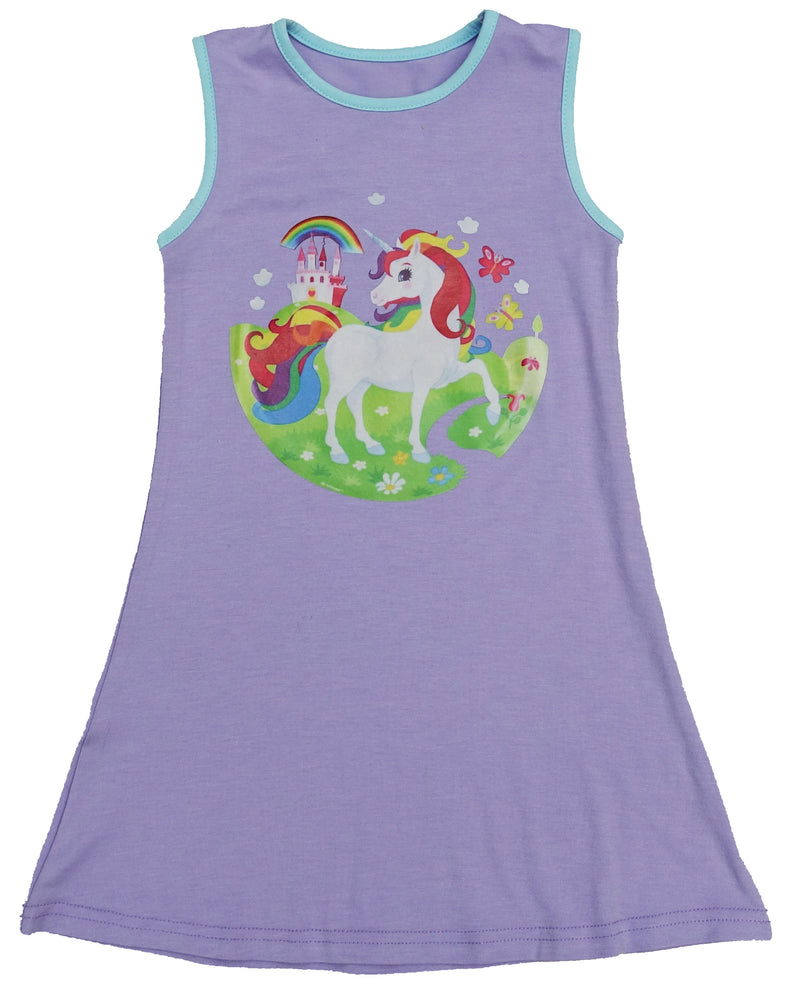 Lavender Unicorn Cotton Dress