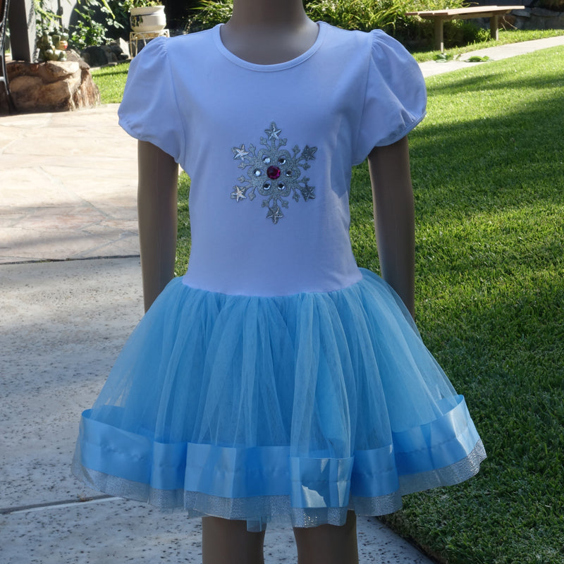 Blue/White & Silver Snowflake Dress