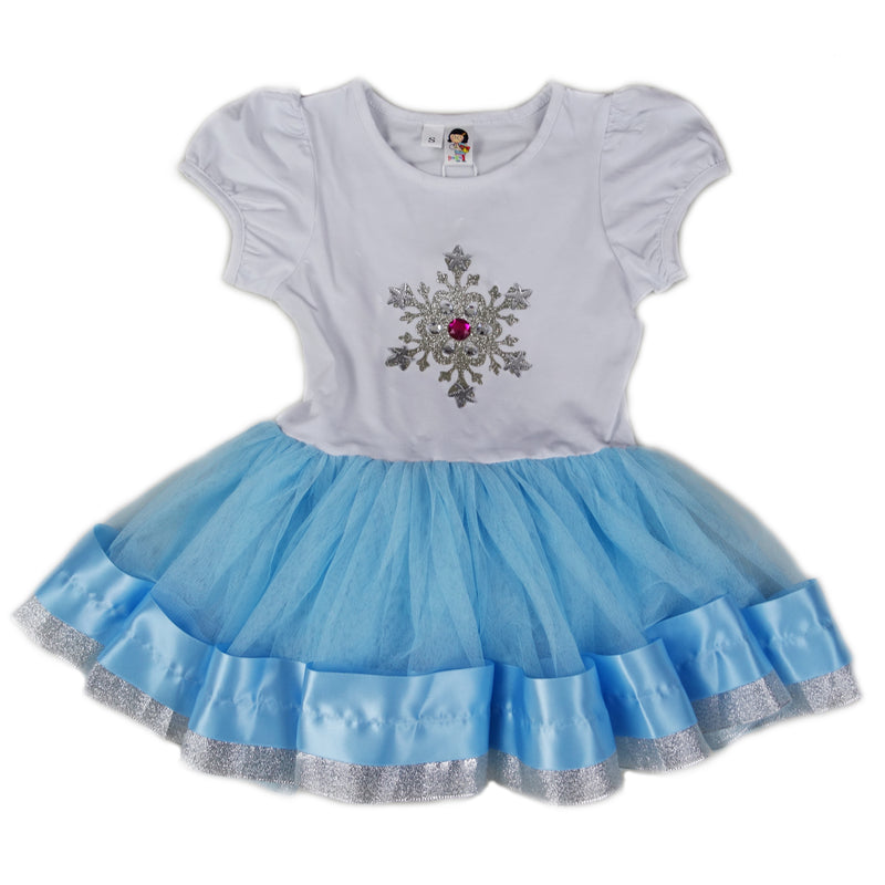 Blue/White & Silver Snowflake Dress