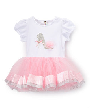 Pink/White & Silver High Heel Dress