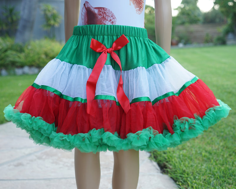 Red/White/Green Fluffy Pettiskirt