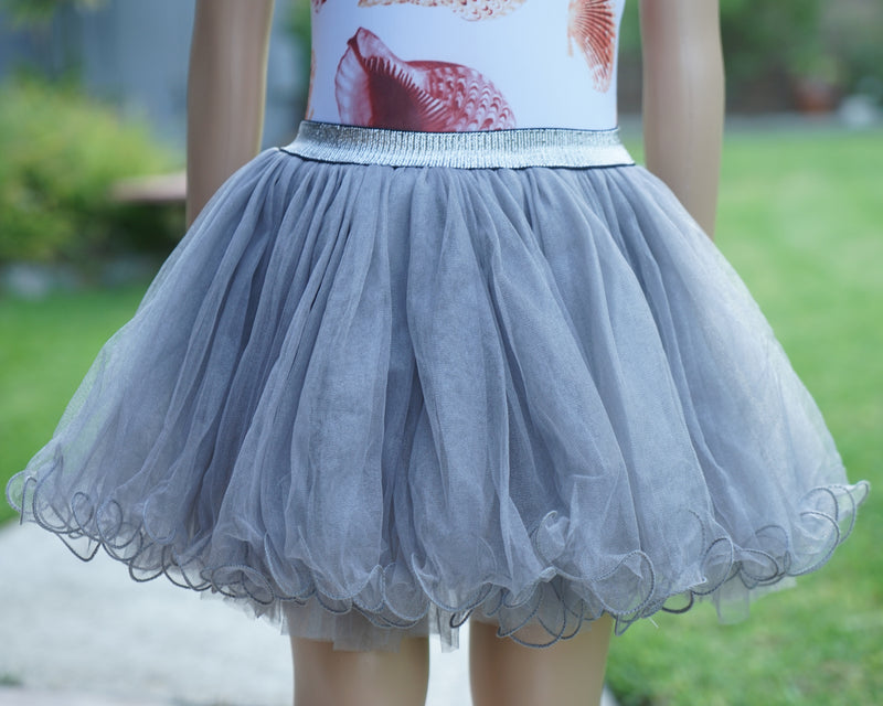 Silver Elastic Gray Tutu Skirt